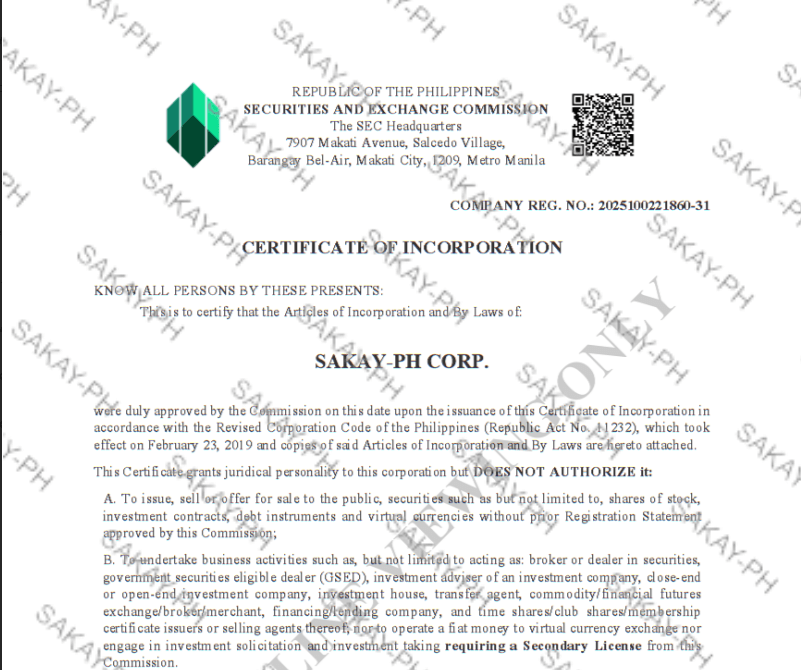 Certificate of Incorporation